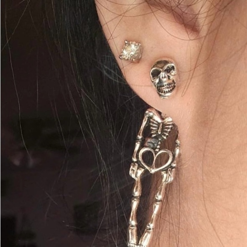 Silver Skeleton Earrings